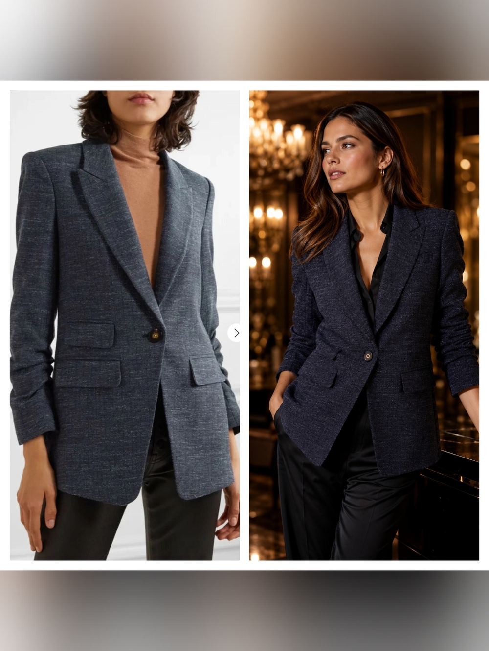 Veronica Beard Martel Blue Tweed Wool Dickey Jacket Blazer In Size 0